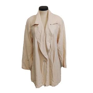 Vintage JM By Shelli Segal Women's Jacket Cream Flowy Size 8 Blazer.